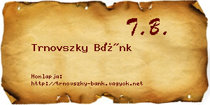 Trnovszky Bánk névjegykártya